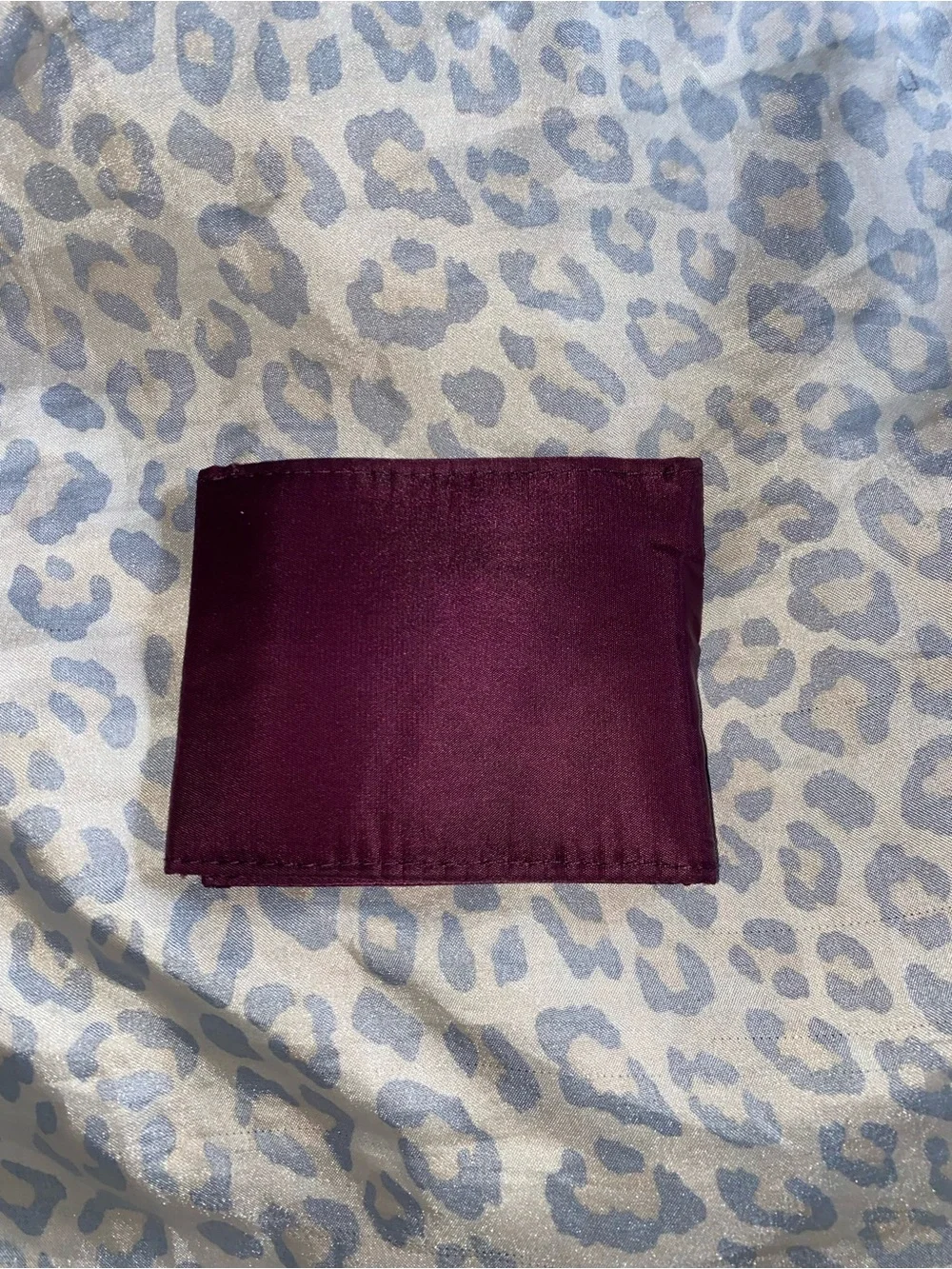burgundy fabric fold wallet